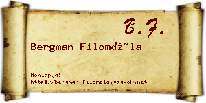 Bergman Filoméla névjegykártya